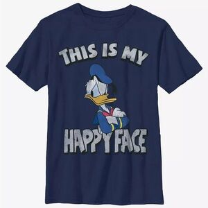 Disney Kids Navy Blue Donald Duck Happy Face Tee (SIZE S,L,XL)